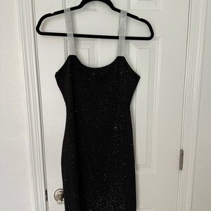 CBR Black Strapless Dress with Silver Accents